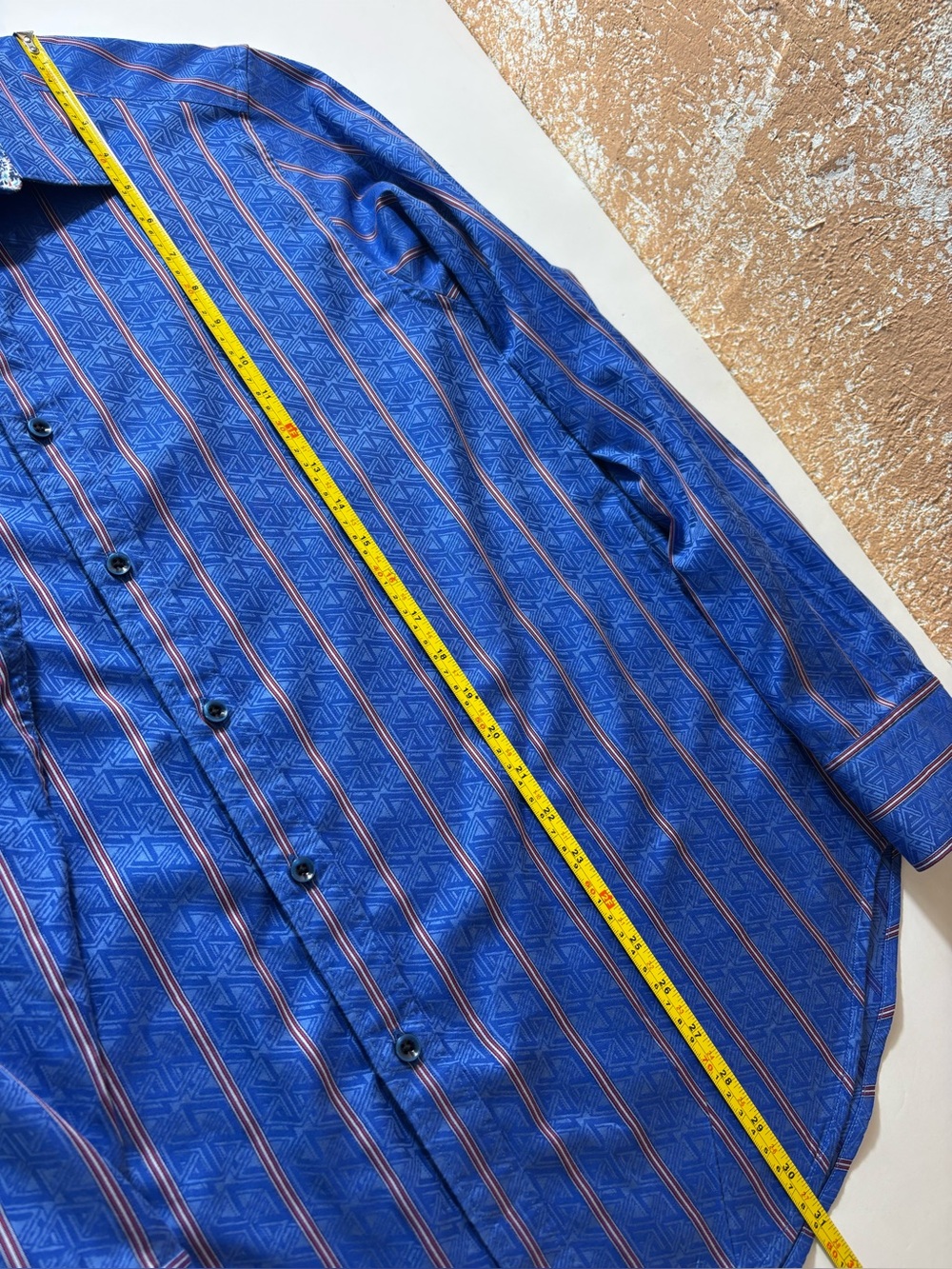 Robert Graham Men's Long-Sleeve Button-Up Classic Fit Shirt Striped Blue NWOT XL - Picture 16 of 16